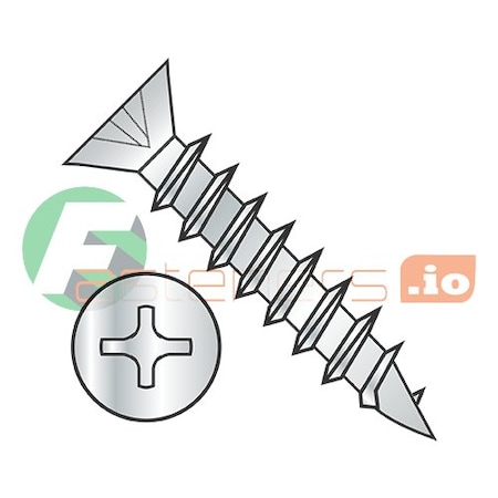 Newport Fasteners Wood Screw, #6, 3/4 in, Zinc Plated Steel Flat Head Phillips Drive, 10000 PK 100540